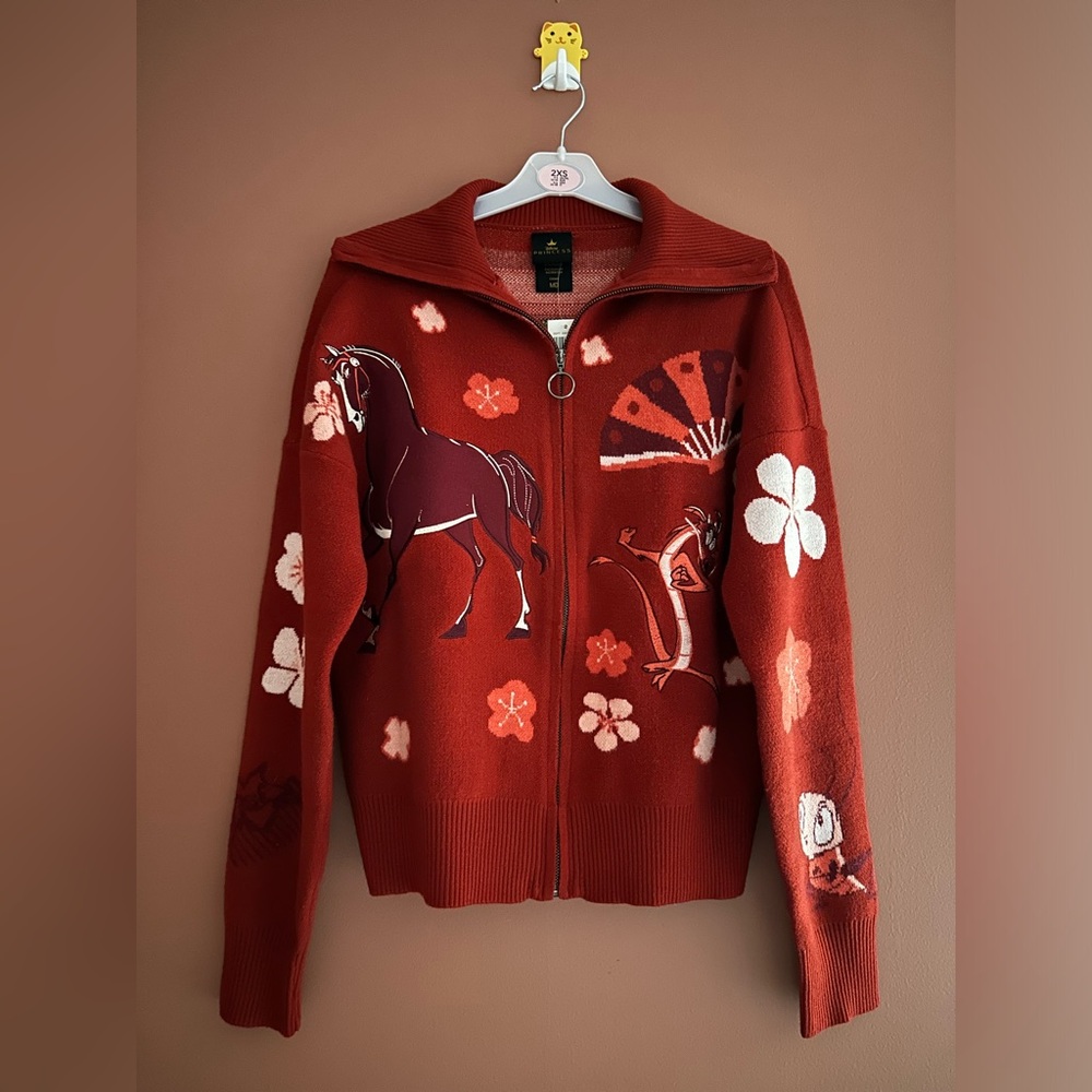 Disney Red Horse and Floral Cardigan
